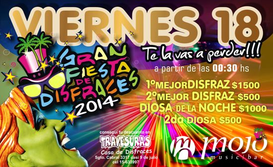 Esta noche, la Gran Fiesta de Disfraces en Mojo Esta noche, la Gran Fiesta de Disfraces en Mojo